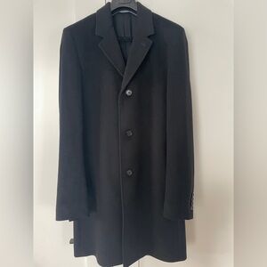 Dior Homme Cashmere Coat Jacket Outerwear Black Cashmere 433C344A3225 size 44